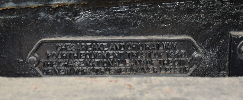 Equipment trust plate for Chase National Bank, trustee, owner, and lessor.