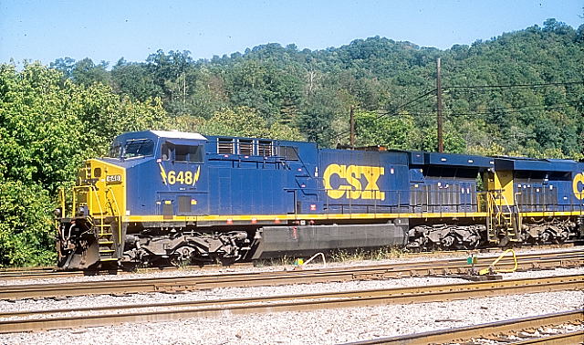 CSX AC60s.  No. 648 is at Shelby.