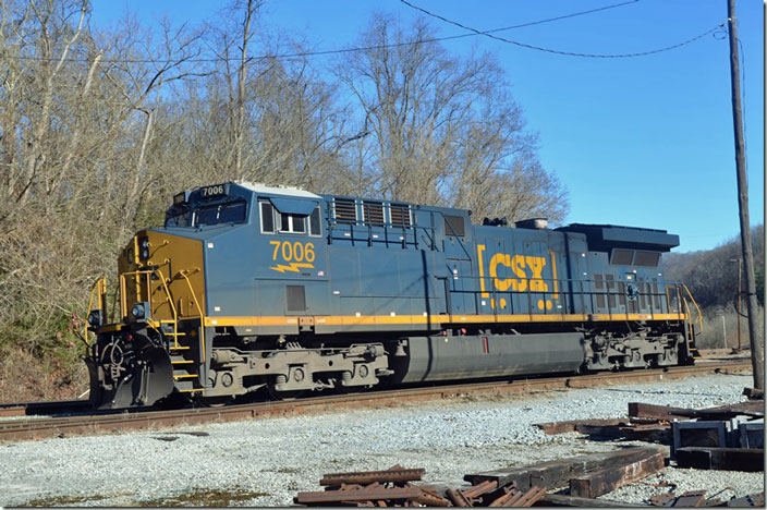 CSX 7006 is a “CM44AC” formerly 122 at Shelby KY. 12-12-2021.