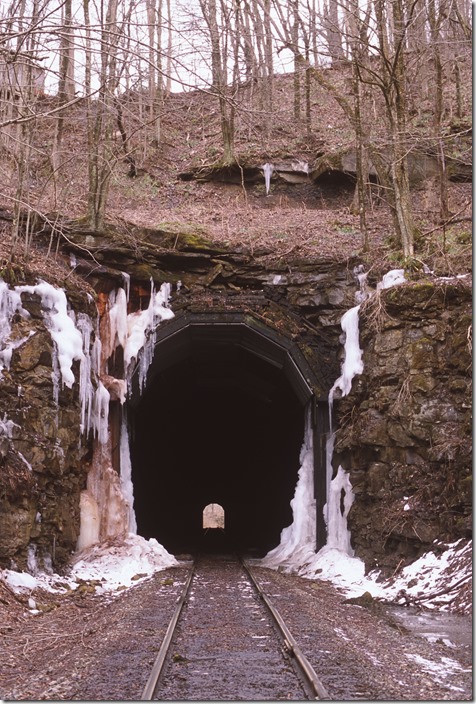 Quinwood Tunnel was built in 1943 when the Hominy Creek Sub. was extended off the G&E from Quinwood.