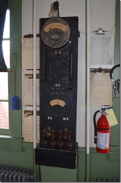 Weston Electrical Instrument Co ammeters. Current would spike when the switches were being moved. When current dropped to zero the operator knew that the move was completed. AC Tower. Marion.