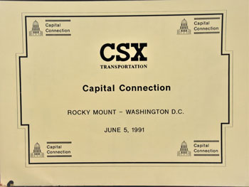 Capital Connection - Rocky Mount - Washington DC - 1991