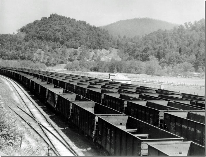 L&N yard at Chad KY, which is just north of Cumberland. The Wisconsin Steel hoppers would have been loaded at Benham, a community that bordered Lynch on the north. Wisconsin Steel was owned by International Harvester. L&N didn’t base anything at Chad to my knowledge. I’m not sure if L&N based any mine run crews at Lynch-Benham-Cumberland.