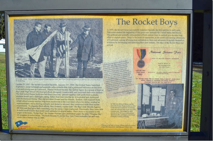 Coalwood WV interpretive sign - the Rocket Boys.