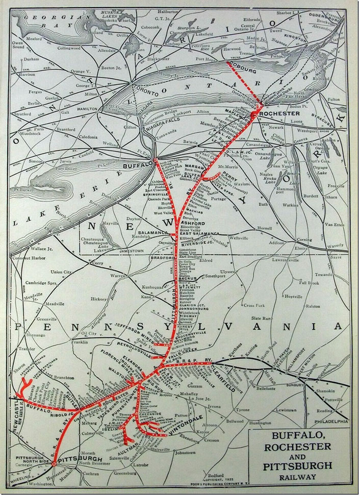 BR&P map from 1925. B&O acquired it around 1930.