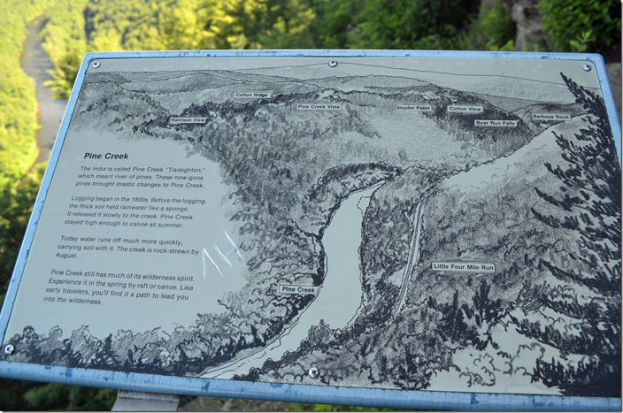 Pine Creek Gorge PA plaque.