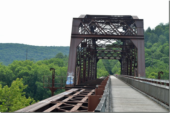 Built for double track which it never was. Looking east toward Brookville. Belmar PA bridge. Monday, 06-21-2021.