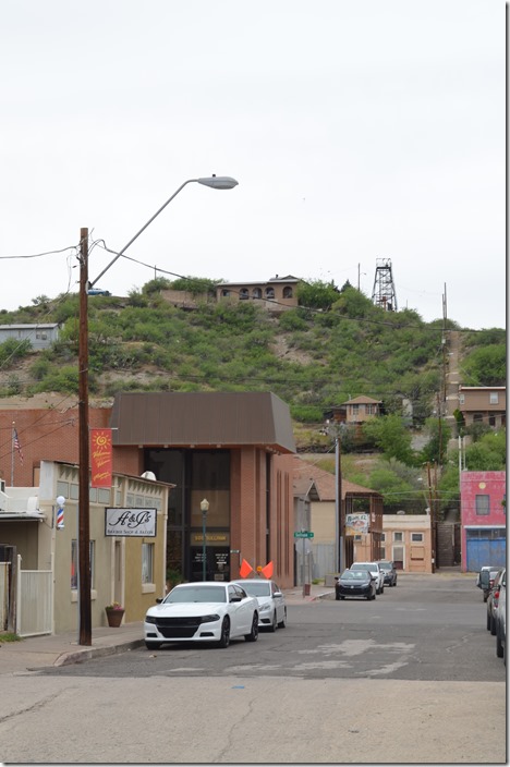 N Keystone Ave. in Miami AZ, with copper mine head frame in background. Thursday 05-02-2019.