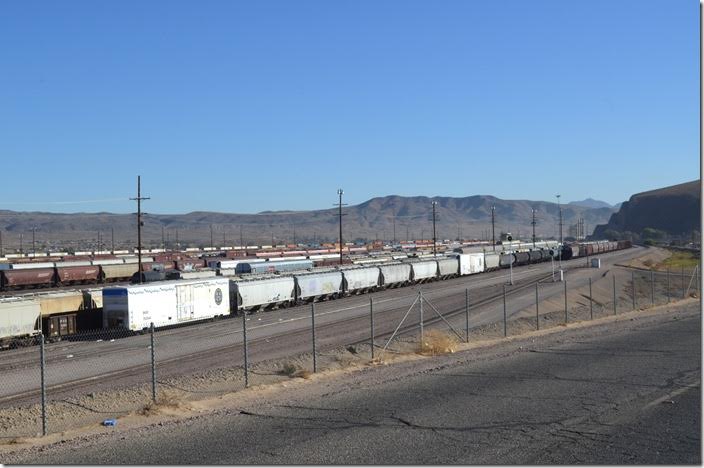 The BNSF classification yard looking east. We didn’t linger too long for obvious reasons. Barstow CA.