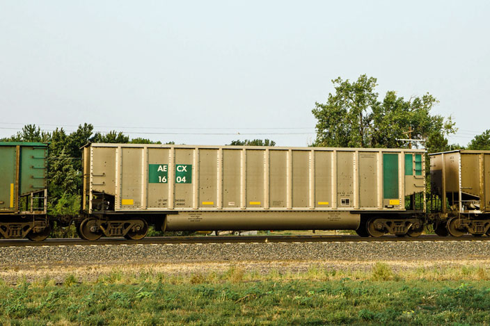 AECX 1604 on UP Kearney Sub at Brady NE. 08.15.2012.