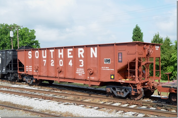 Southern Ry. hopper 72043. North Carolina Transportation Museum. 05-31-2014. 