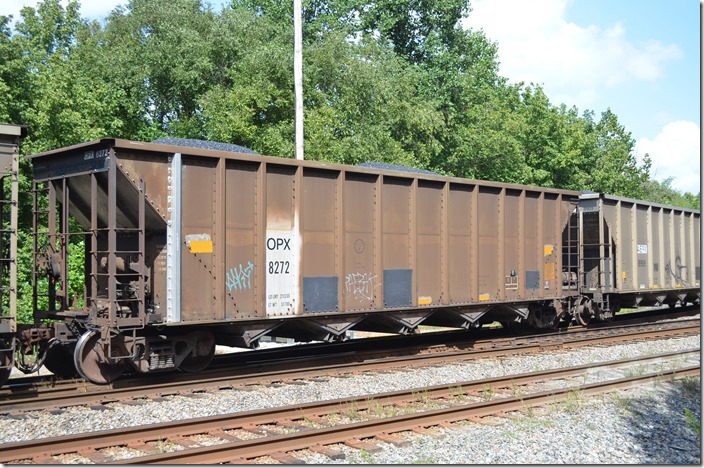 OPX (AEP Generation Resources - Ohio Power Co.) hopper 8272. Coal Run Jct KY. 09-01-2014.