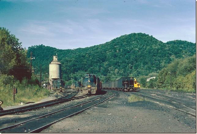 C&O east end of yard and engine terminal at Martin KY. 09-1976. E&BV SD Martin.