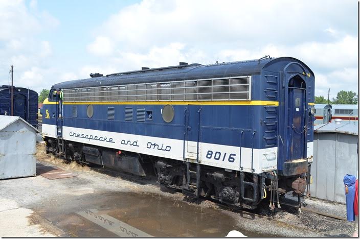 8016 was a participant at the Streamliners At Spencer event on 05-31-2014. C&O F3A 8016.