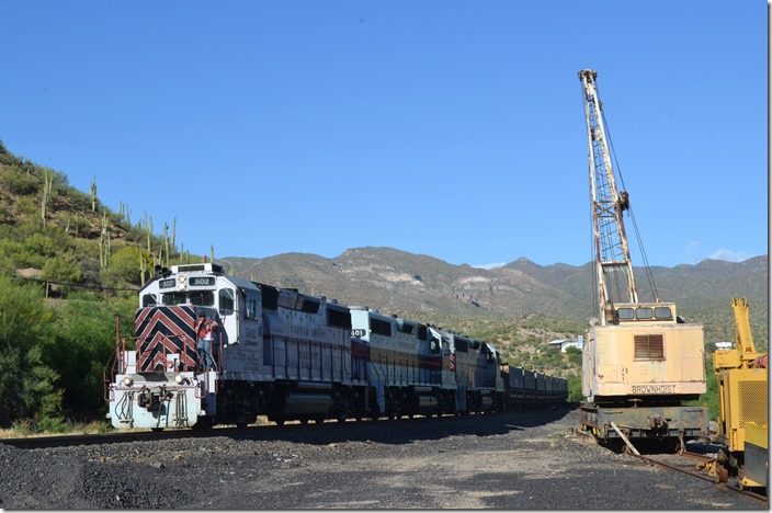 Now on the Ray Branch OT-1 faces a steep grade up to the mine. CBRY 502-401-301. Ray Jct AZ.