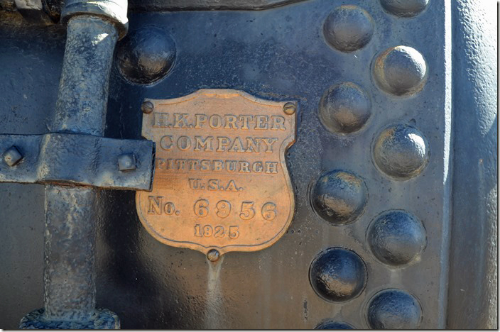 H. K. Porter Co. specialized in industrial locomotives. KCC compressed air loco badge. Kearny AZ.