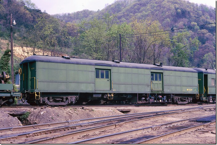 I’m not sure of the former Reading number on this baggage car nor the vintage of either one. There were several pictures of this equipment in RDG Color Guide to Freight and Passenger Equipment by Craig Bossler (Morning Sun). I wish I had shot the boom flats also. Russell wreck train.
