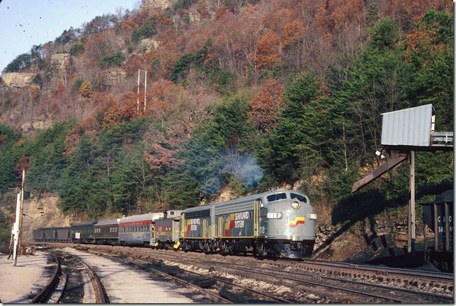 Santa Train at Elkhorn City KY. View 2. 11-19-1983.