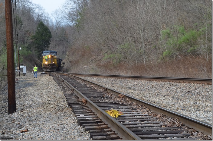 The derail has been opened. CSX 347-3162-3298-483. McClure VA.