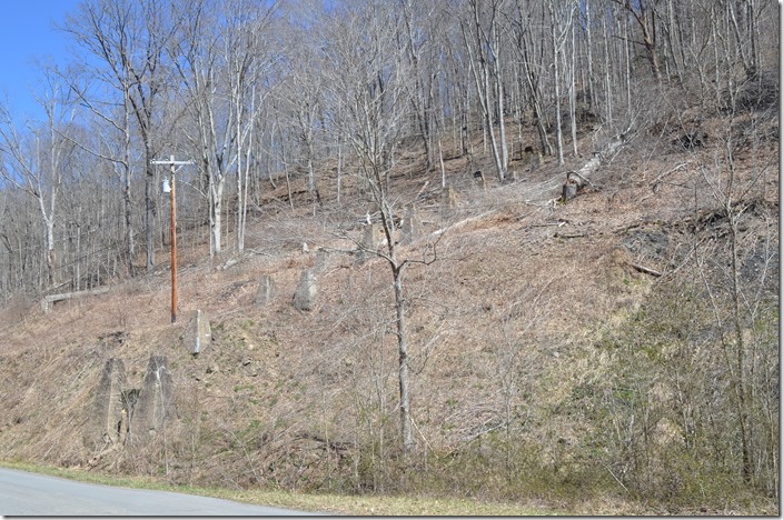 Piers of the old Clinchfield Coal Corp. 7 or 9 mine at Clinchco VA. 03-23-2019. Clinchfield Coal 10 piers.