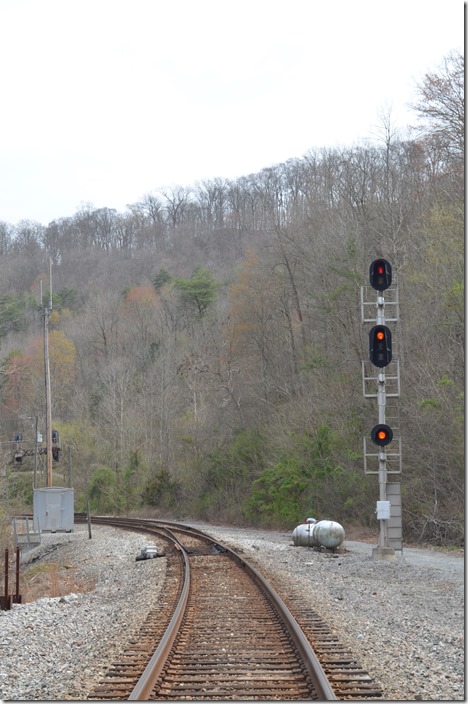 On 03-22-2020, I found a CSX red-yellow-yellow Medium Approach signal at FO Cabin beckoning an eastbound to go through the switch to #1 main on the left but be prepared to stop at Fords Branch signal.