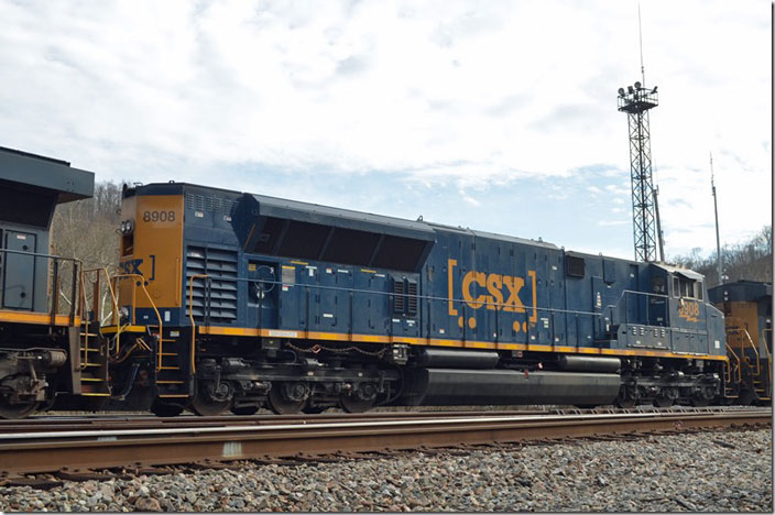 CSX 8908 SD70ACe-T4. View 4. Shelby KY.
