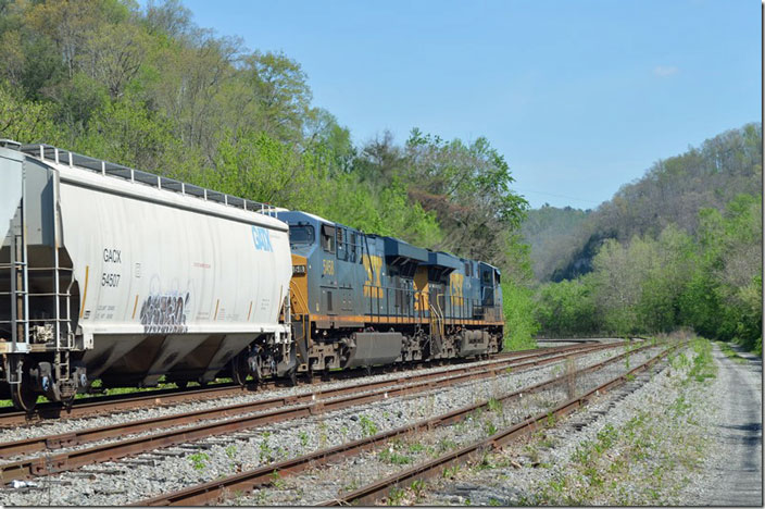 The sidings are for Ivel load-out. CSX 5424-5458. Ivel KY.