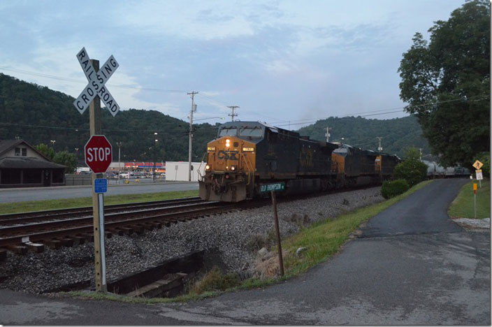 In the early evening of 06-26-2022, I was walking our dog when this westbound manifest came by behind CSX 297-3147-4853. WE Pauley.