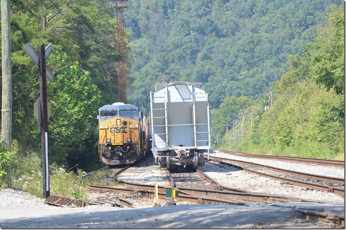 CSX 705-141 was parked in one of the shorter yard tracks and has to double to #2 in the foreground. Shelby KY.