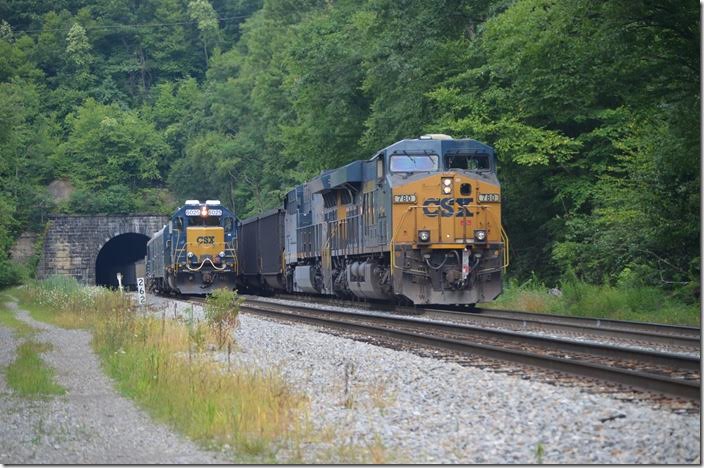 I knew T051 would be meeting a westbound at Blaser or Tunnelton, but I expected an empty coal train! CSX 780 6025 West End WV.