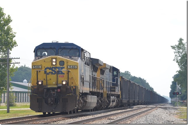 CSX 546-230 on w/b coal train N909-12.
