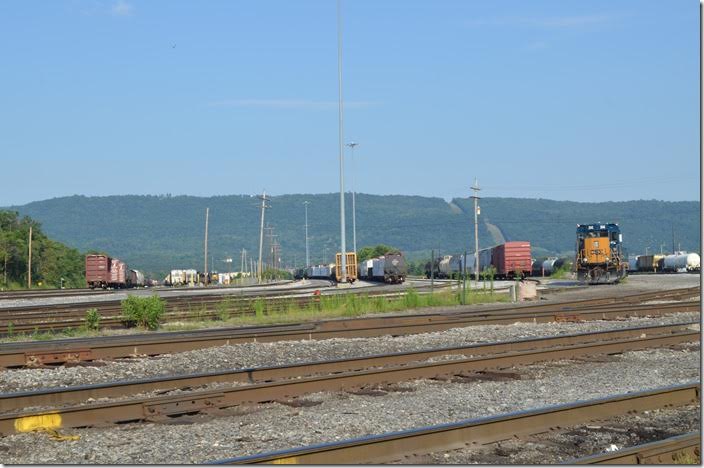 Looking east from the parking lot at Virginia Avenue. CSX 2045. Cumberland MD.