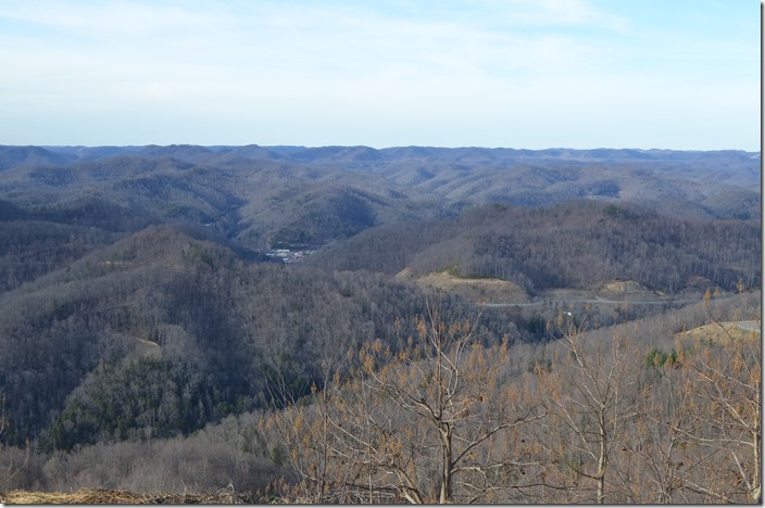 View off US 119 from the top of Pine Mt. looking toward Whitesburg in the valley.