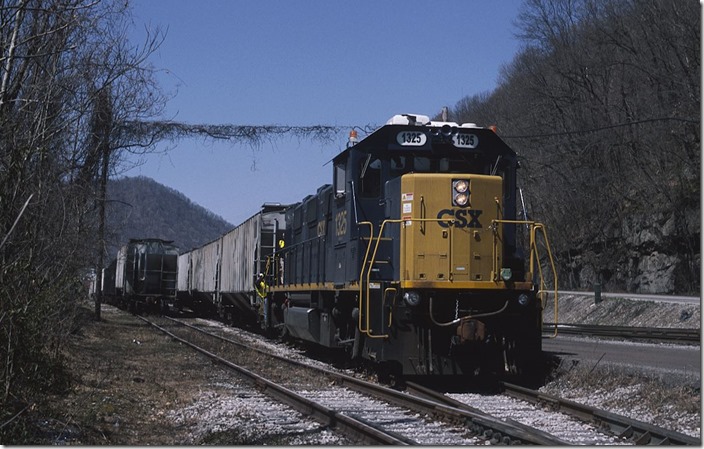 A NS coal train is parked in Alloy Yard awaiting a crew to go east to Elmore. view 2. 