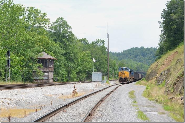 That bridge goes from US 50 to the mine guard house. I suppose it is owned by Arch Coal. CSX 3001-3115. Leer Mine siding.