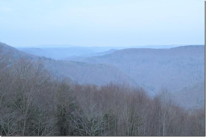 Looking west toward I-77 and the Bluestone River Gorge. Pipe Stem WV.
