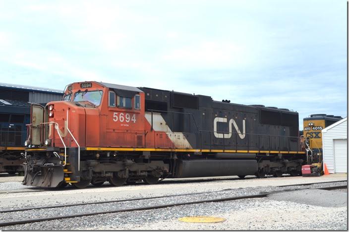 Canadian National SD75I 5694 was in the engine terminal. Russell.