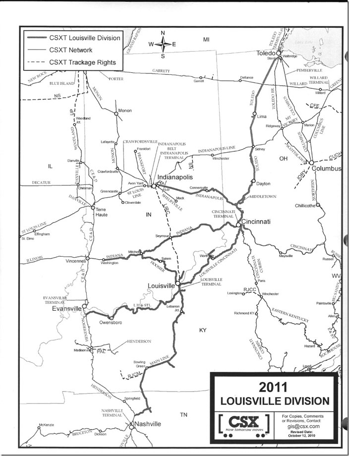 CSX Louisville Div map (2011). 