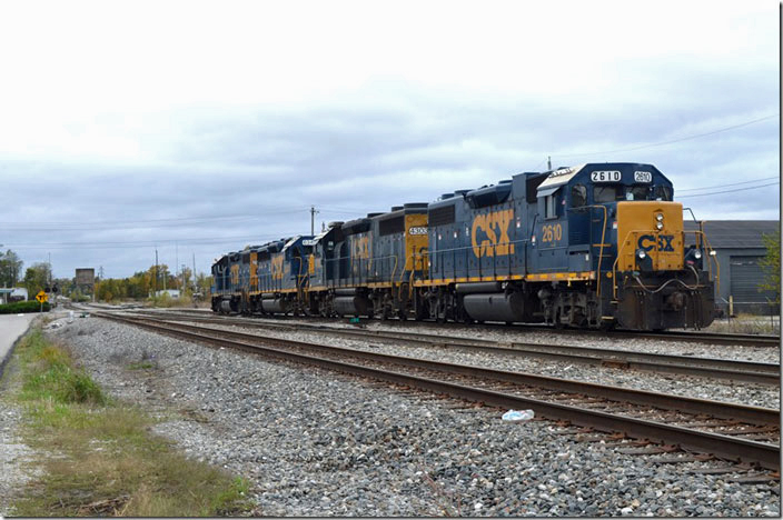 CSX 2610-4303-6341-2644 are parked and shut down for the weekend. Doyle Yard at Owensboro KY.