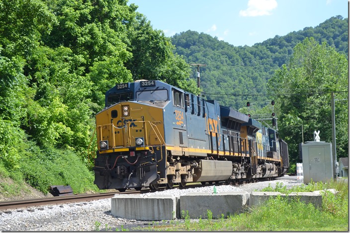 CSX 3254-5266 are the distributed power. FD Cabin. Logan WV.