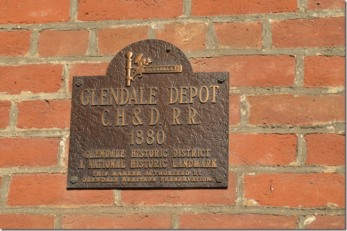 ex-B&O depot historical marker. Glendale OH.