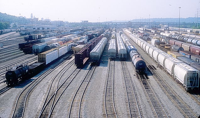 View from the Hopple St. Viaduct looking south at the Classification (Bowl) yard. 