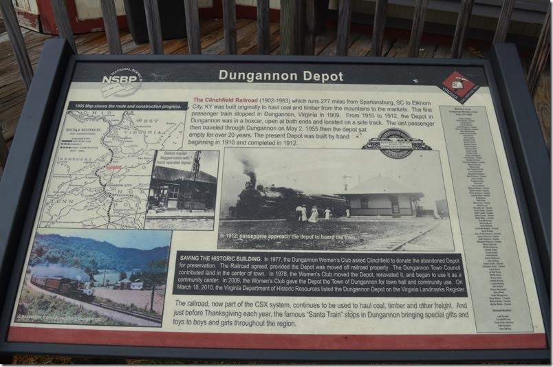 CSX depot. Dungannon VA. Commemorative Plaque . 