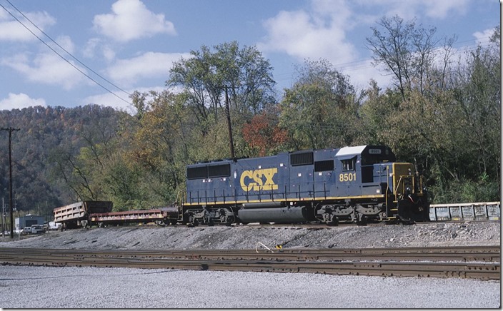 “SD50-2” 8501 parked on the sand track at Shelby on 10-21-2012