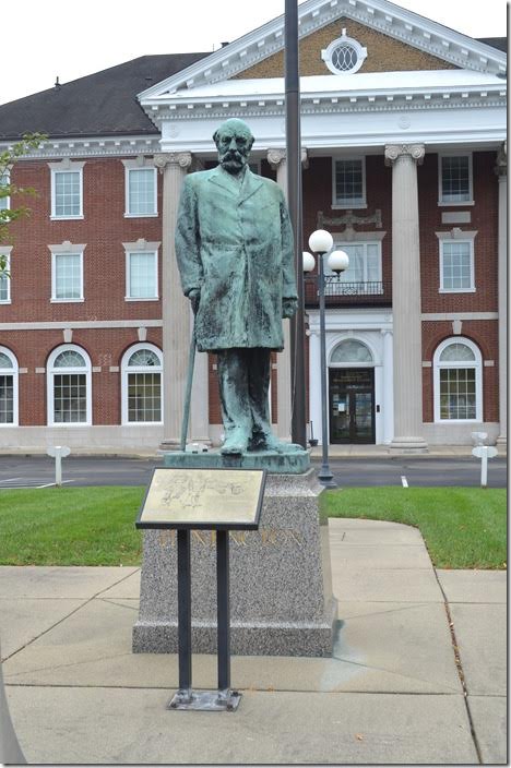 From his conquest of the Sierra Nevada in northern California, he tackled the Tidewater-to-Ohio River route. Collis P. Huntington statue.