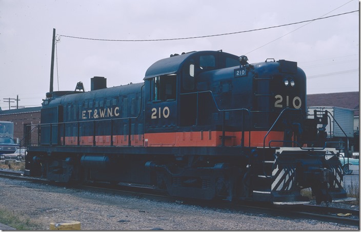 ET&WNC 210 was in Johnson City TN on 07-21-1973. 