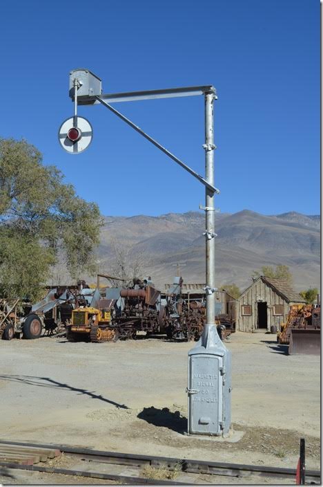 Magnetic Signal Co. Los Angeles. Plenty of other vintage mining equipment, etc. to see. My ankle was giving out, so I had to curtail my walking. SP wig wag crossing signal. Laws CA.