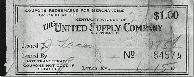USS used paper “scrip”, but they may have used metal scrip also when giving change. Not sure. I have not seen any. Lynch KY.