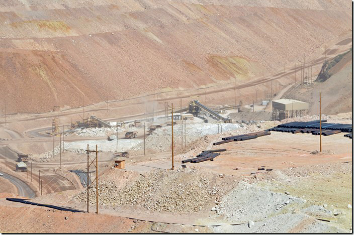 No pit railroad here anymore. F-M copper mine. View 7. Morenci AZ.