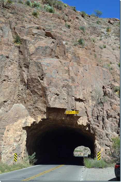 Going back down the mountain is this tunnel on US 191. Near Morenci AZ.